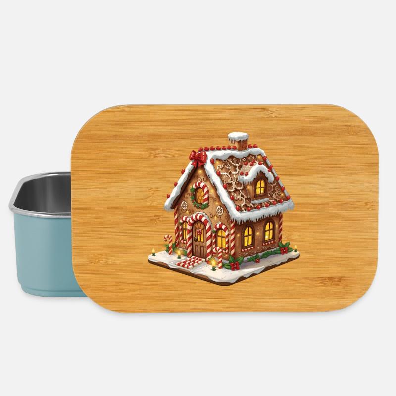 Gingerbread House Winter Magic - Lunch Box - light blue