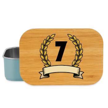 Goldener Lorbeerkranz Nummer 7 - Lunch Box - Hellblau - Vorne