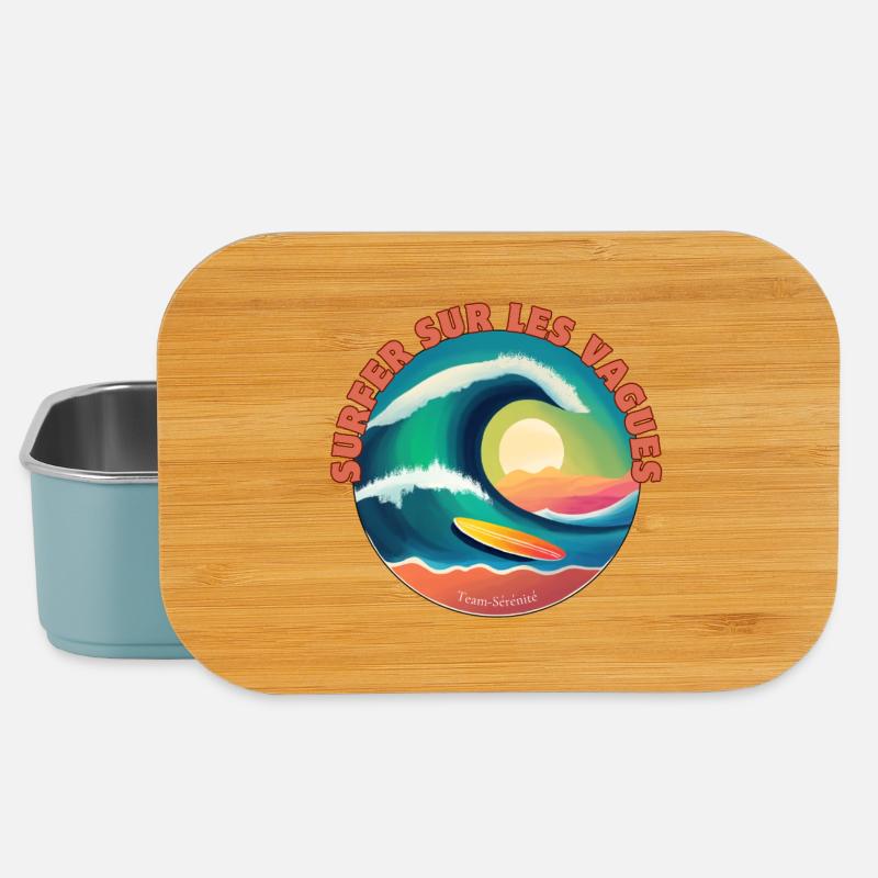 Surfing the waves - Lunch Box - light blue