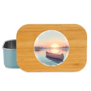 Coucher de soleil Lac Calme Canot - Boîte à goûter - bleu pâle - Devant