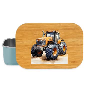 Gelber Power-Traktor Offroad-Action - Lunch Box - Hellblau - Vorne