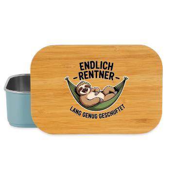 Endlich Rentner – Ruhestand, Spruch, Geschenkidee - Lunch Box - Hellblau - Vorne