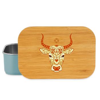 vache sacrée , illustration artistique - Boîte à goûter - bleu pâle - Devant