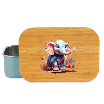 Explosion de couleur d’éléphant - Boîte à goûter - bleu pâle - Devant