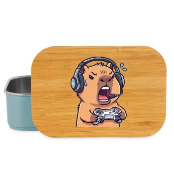 Capybara Gamer Edgy - Video Game Humor T-Shirt - Lunch Box - light blue - Front