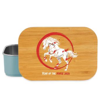Année du Cheval 2026 Nouvel An chinois - Boîte à goûter - bleu pâle - Devant