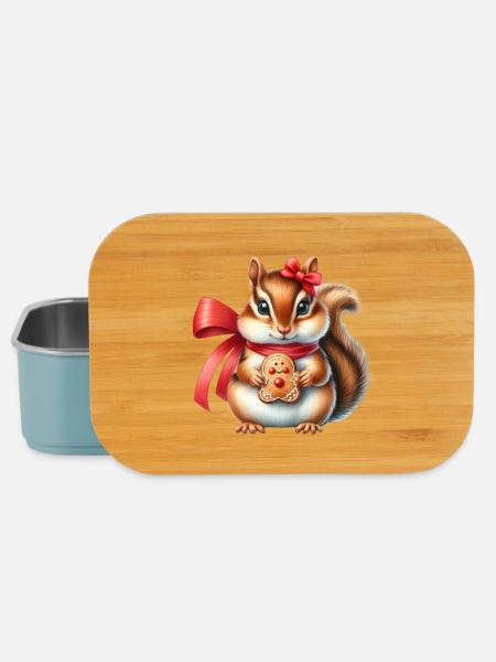 Ginger Squirrel with Cookie - Lunch Box - light blue