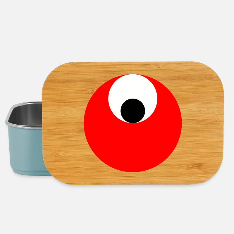 3 cercles, rouge, blanc et noir - Boîte à goûter - bleu pâle