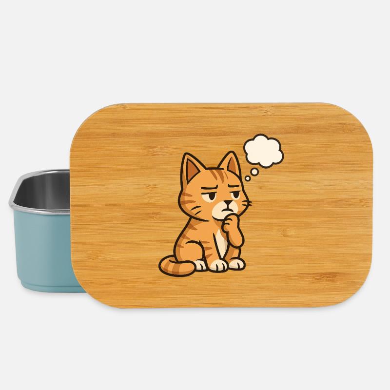 Nachdenkliche-Katze - Lunch Box - Hellblau