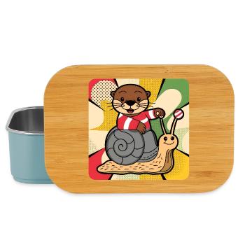 Otter auf Schneckentour - Lunch Box - Hellblau - Vorne