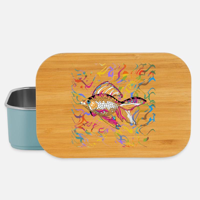 fish - Lunch Box - light blue