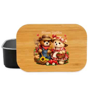 Forever Together Farmer Couple – Romantic Country - Lunch Box - black - Front