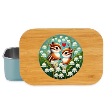 Chipmunks in Lilyvalley Hearts - Lunch Box - light blue - Front