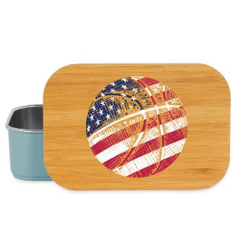 USA Flag Basketball Patriotic American Sport Gift - Lunch Box - light blue - Front