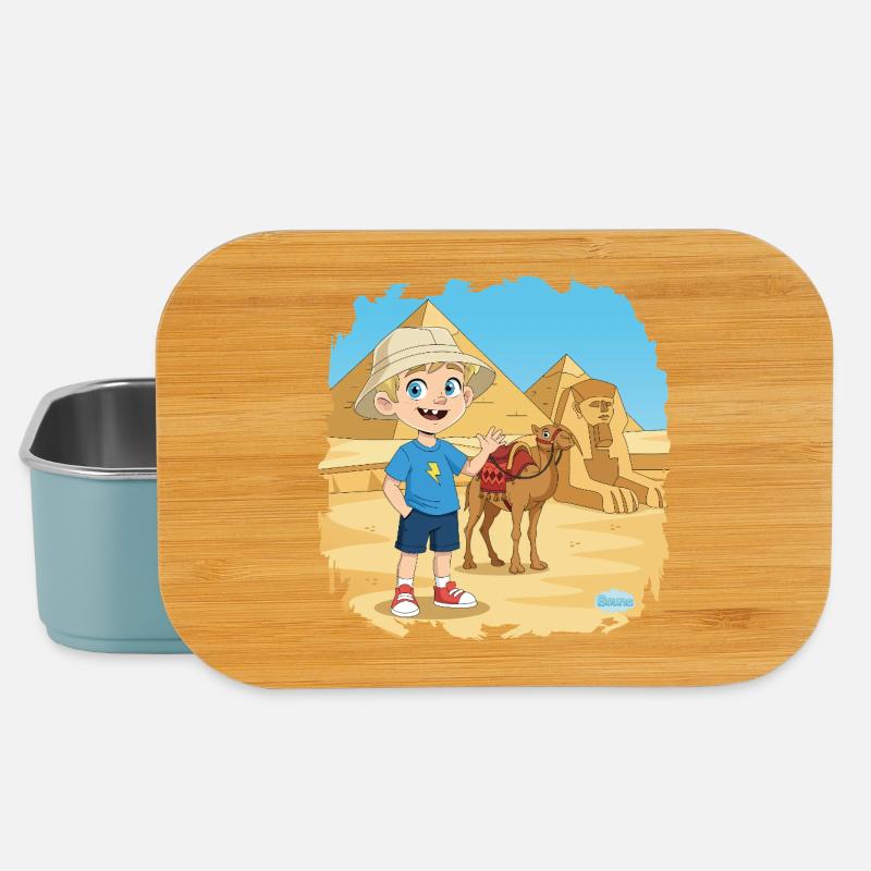 Bouno in Egypt - Adventure at the Pyramids - Lunch Box - light blue