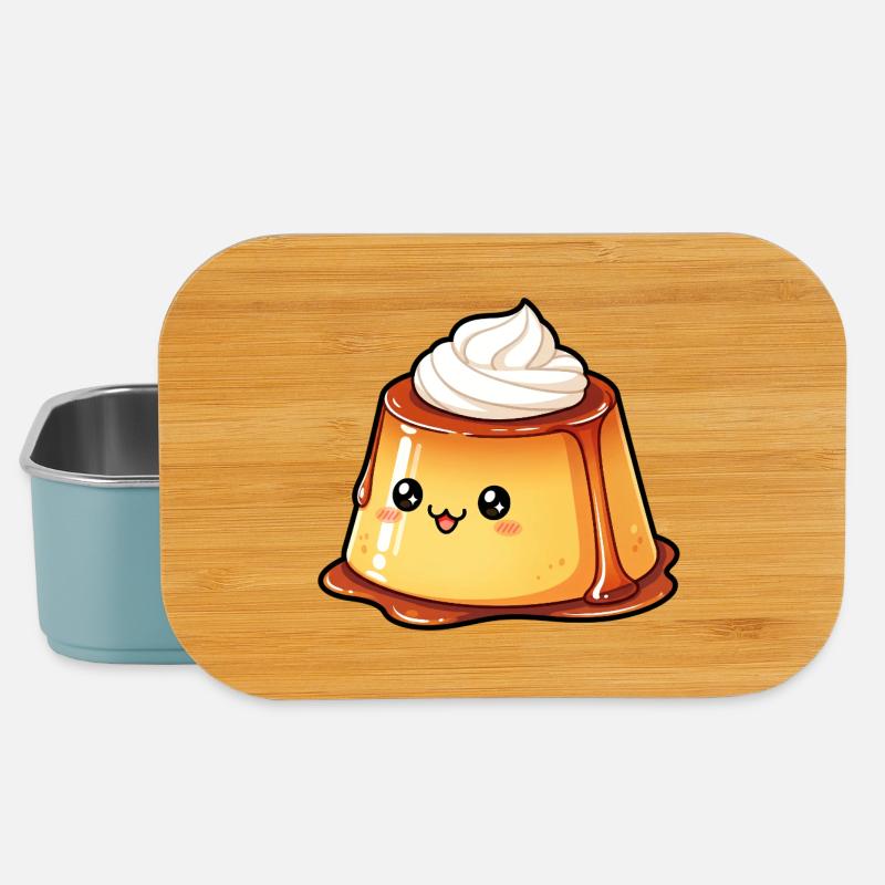 Kawaii Karamellpudding - Lunch Box - Hellblau