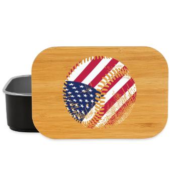 USA Flag Baseball American Patriot Sports - Lunch Box - Schwarz - Vorne