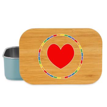 LGBT Herz im Regenbogenring - Lunch Box - Hellblau - Vorne