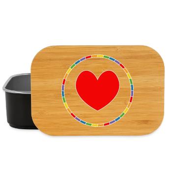 LGBT Herz im Regenbogenring - Lunch Box - Schwarz - Vorne