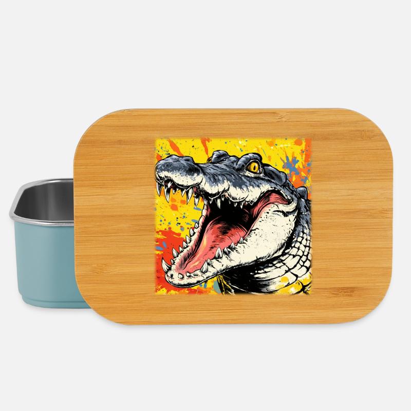 Crocodile sauvage – Design urbain d’art urbain - Boîte à goûter - bleu pâle