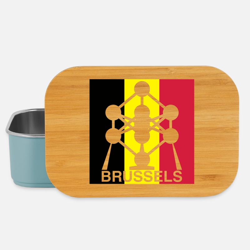 Brüssel Atomium – Ikone des Belgischen Flaggenplatzes - Lunch Box - Hellblau