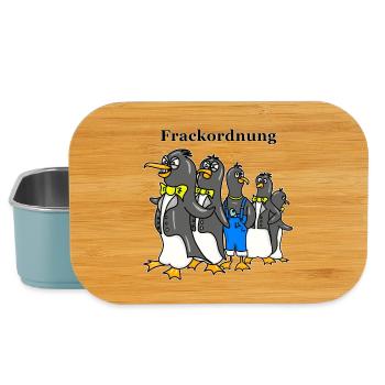 Tailcoat Order - Funny Penguin Cartoon - Lunch Box - light blue - Front