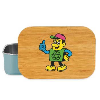 Tee de la mascotte Recycle Hero - Boîte à goûter - bleu pâle - Devant