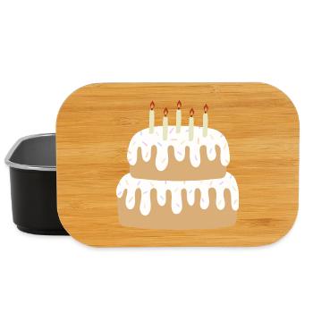 Two-Tier Cake with Candles - Lunch Box - black - Front