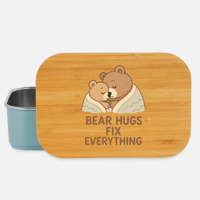 Zwei Bären Umarmung – Bear Hugs Fix Everything - Lunch Box - Hellblau