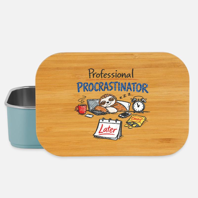 Procrastination professionnelle – Déclaration du bureau de la paresse - Boîte à goûter - bleu pâle