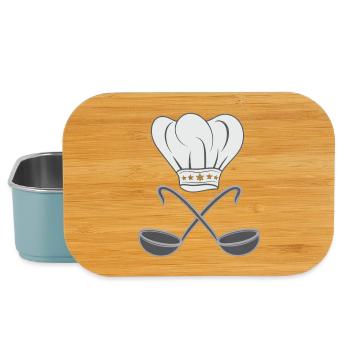Chef's hat, spoon - Lunch Box - light blue - Front