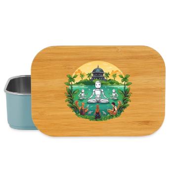 Robotic Meditation at Temple Lake - Lunch Box - light blue - Front