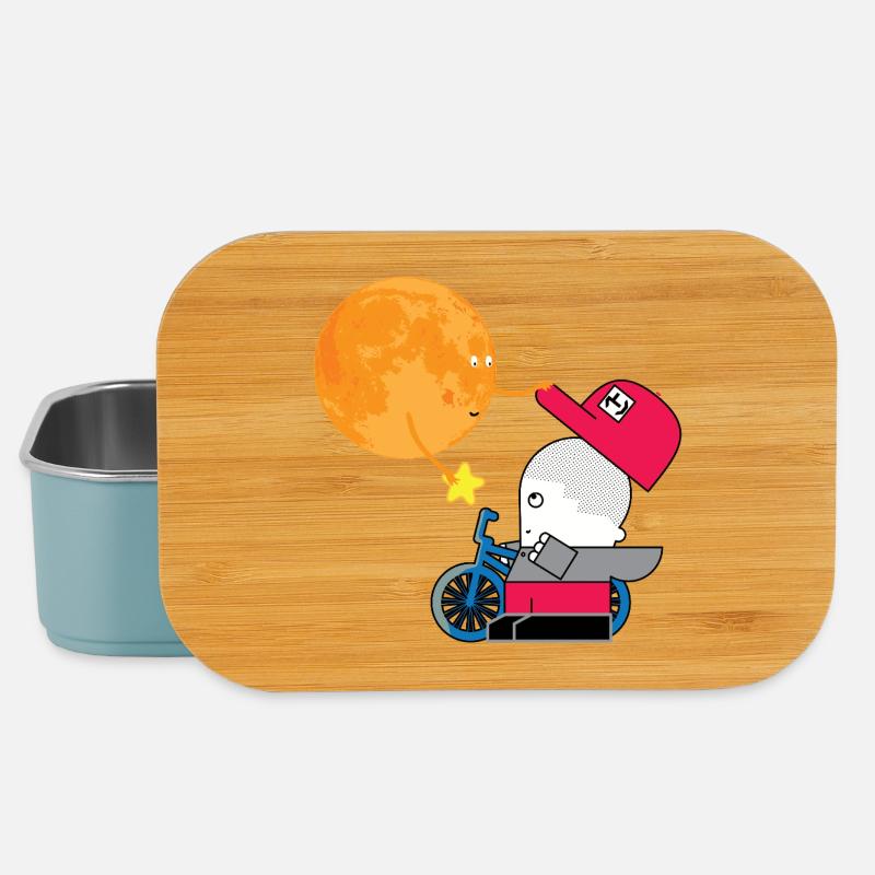 Cadeau du soleil au cavalier sur roues - Boîte à goûter - bleu pâle