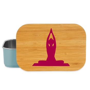 Yoga Formen Silhouetten Meditation - Lunch Box - Hellblau - Vorne