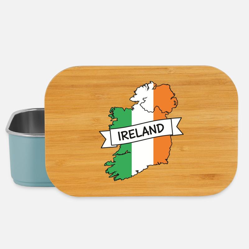Carte de l’Irlande Ruban Tricolore - Boîte à goûter - bleu pâle
