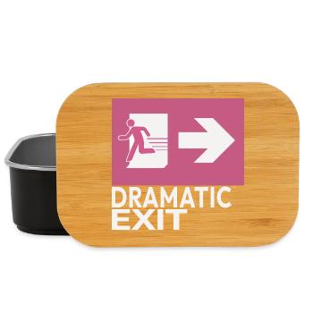Dramatic Exit Funny Statement Minimal Grafik - Lunch Box - Schwarz - Vorne