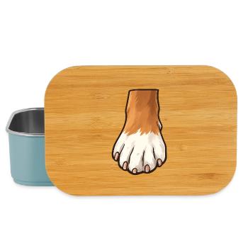 Braun Weiß Hundepfote Design - Lunch Box - Hellblau - Vorne