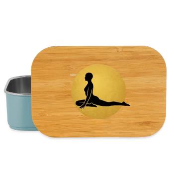 Taubenhaltung Yoga Silhouette Goldene Sonne - Lunch Box - Hellblau - Vorne