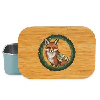 Fuchs Wald Kranz Illustration - Lunch Box - Hellblau - Vorne