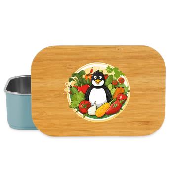 Pinguin im Gemüseparadies - Lunch Box - Hellblau - Vorne