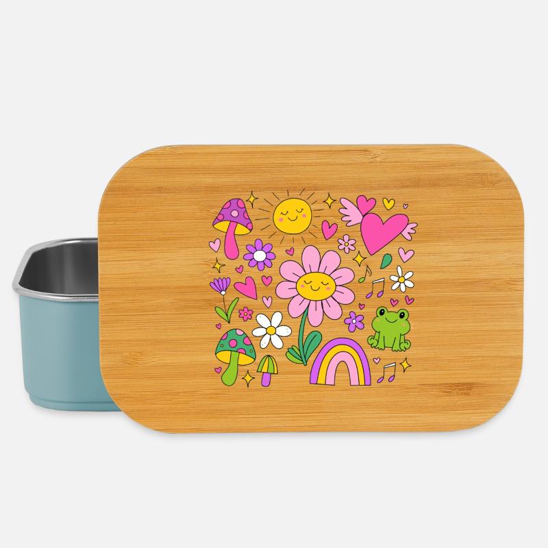 Une jolie fleur de l’an 2000 | Fleurs colorées - Boîte à goûter - bleu pâle