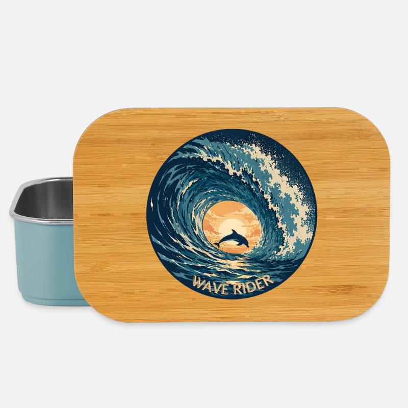 SURFEUR DE VAGUES DE L’OCÉAN DAUPHIN MER - Boîte à goûter - bleu pâle