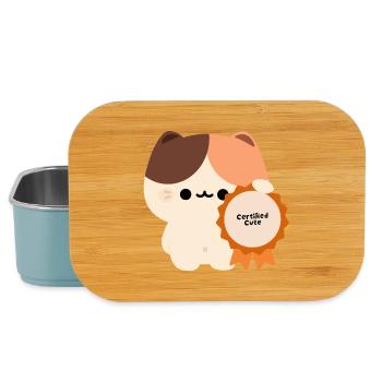 Certified Cute Tortie Cat  - Lunch Box - light blue - Front