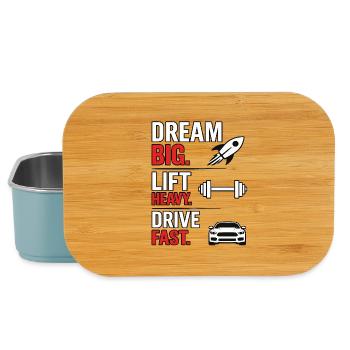 Dream Big Lift Heavy Drive Fast Gym Design - Lunch Box - light blue - Front