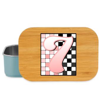 7. GEBURTSTAG – PINK CHECKERED - Lunch Box - Hellblau - Vorne