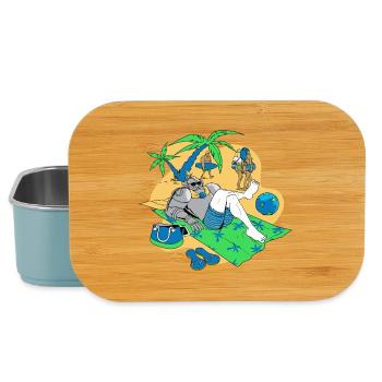 Entspannter Ritter am tropischen Strand - Lunch Box - Hellblau - Vorne
