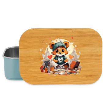 Kuscheliger Panda-Künstler im Zeltdesign - Lunch Box - Hellblau - Vorne
