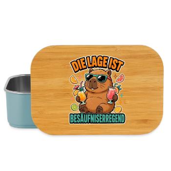 Capybara Cocktail Spruch - Lunch Box - Hellblau - Vorne