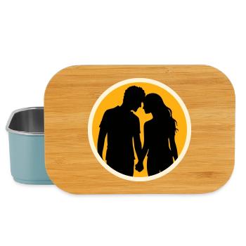 Couple Silhouette Amour Romance Petit ami de la Saint-Valentin - Boîte à goûter - bleu pâle - Devant