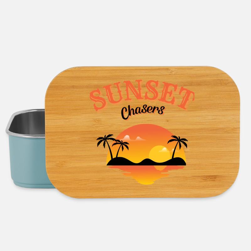 Sunset Chasers Tropical Evening Vibes - Lunch Box - light blue